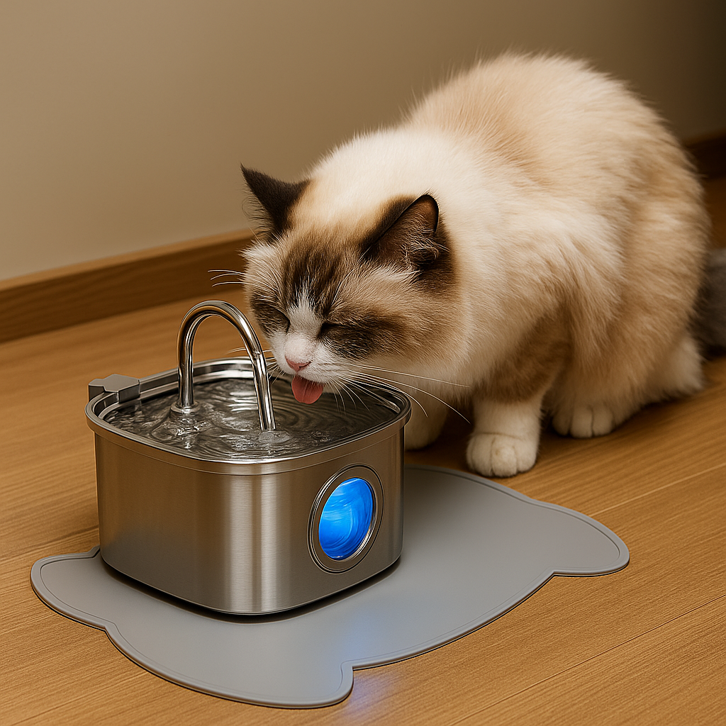 Roiskeita estävä alusta Kattellan juoma-altaalle