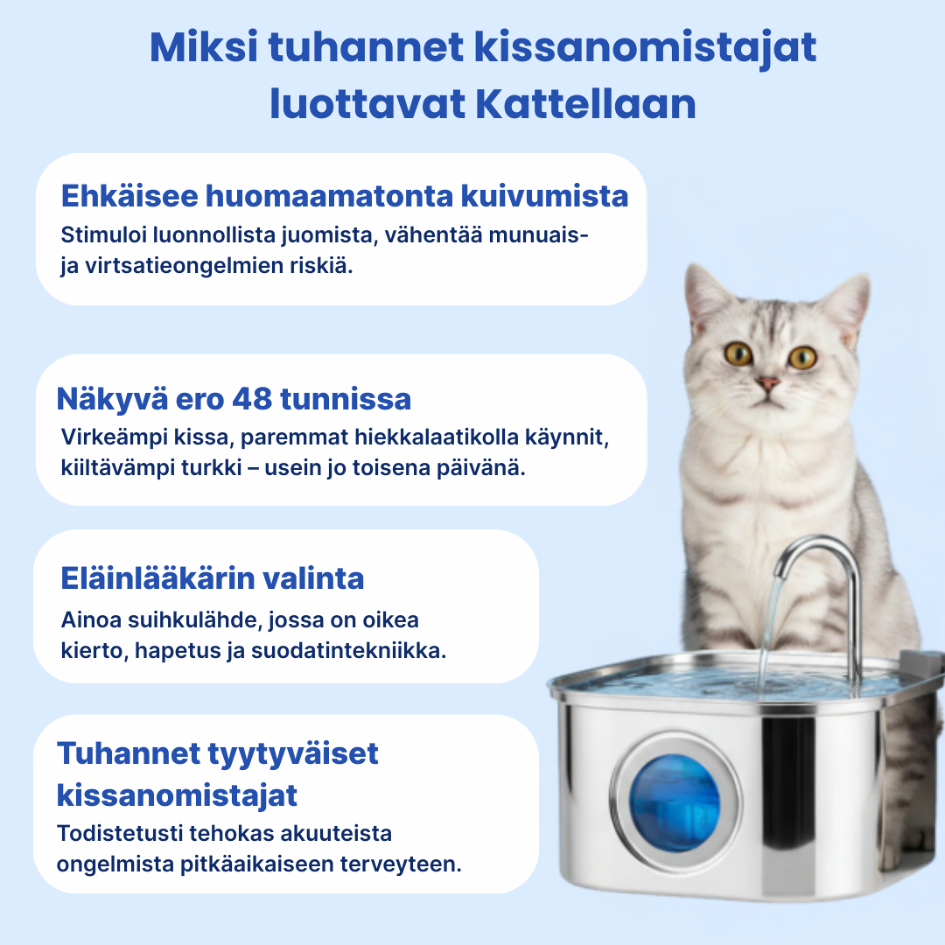 Kattellan Vesiautomaatti Ruostumattomasta Teräksestä